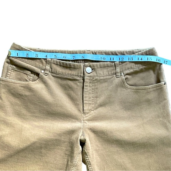 TAHARI corduroy beige tan 5-pocket straight leg cotton trousers Sz: 8 - Picture 5 of 7